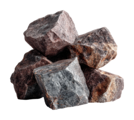 Mining rocks for construction quarry stone material natural isolated on transparent background