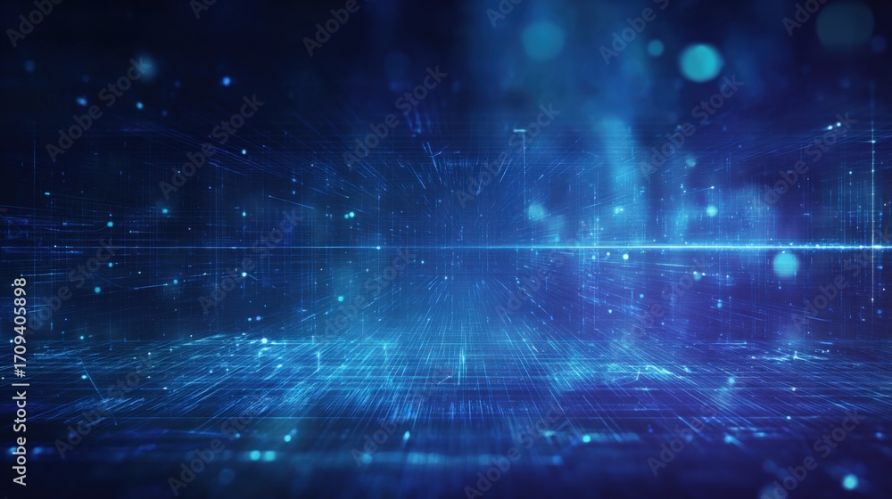 Poster abstract blue technology background with geometric shapes and bokeh effects for digital innovation c