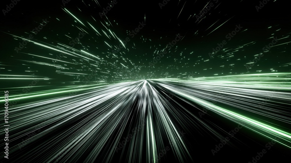 Poster abstract hyper speed journey through space and time, representing futuristic travel and data transfe