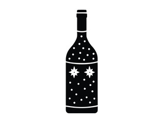 holiday wine bottle vector icon
