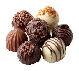 Fototapeta premium Decadent chocolate truffles gourmet shop food indulgence isolated on transparent background