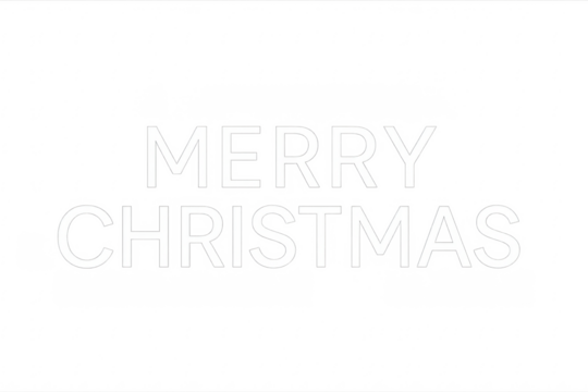 Merry christmas white bold text on transparent background