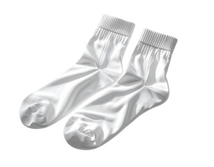 Top-View Socks Pair PNG Isolated on White Background