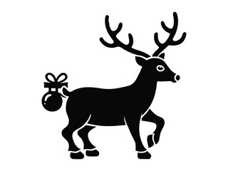 reindeer sleigh bells vector icon