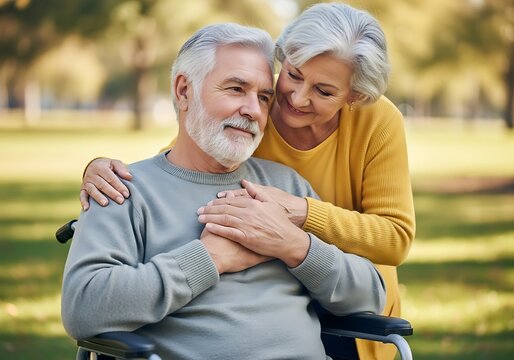 Elderly Couple Enjoying Time Outdoors.