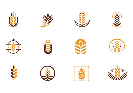 Wheat Minimalist Logo Element Set