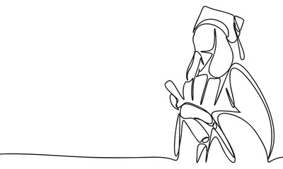Graduation Line Art Celebrating Academic Achievement