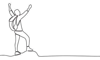 Mountain Climber Celebrating Success