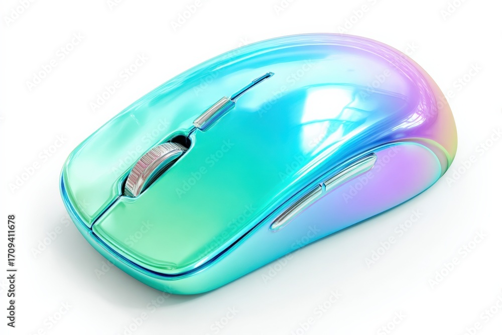 Poster iridescent wireless mouse with ergonomic design for modern computing and technology needs