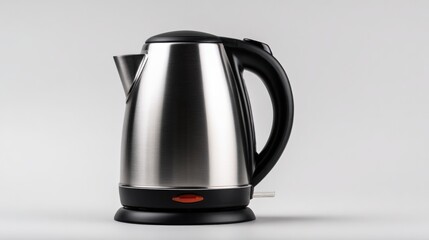Modern Stainless Steel Electric Kettle for Boiling Water Quickly on White Background