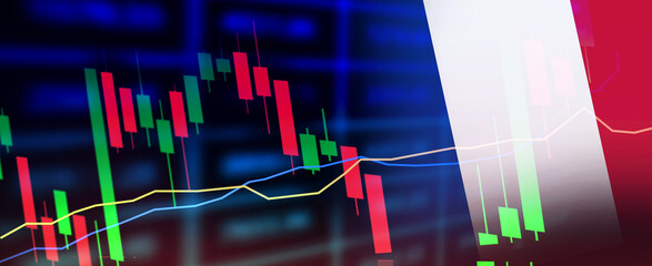France financial stock market graph , economy crisis , investment analysis concept