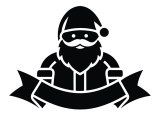 santa ribbon gift vector icon