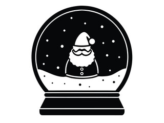 santa snow globe vector icon