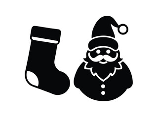 santa stocking vector icon