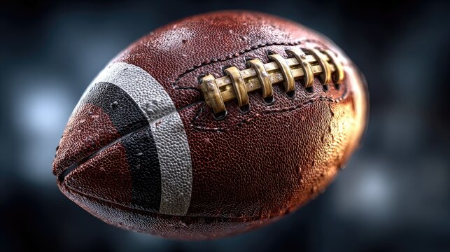 Close-up of a weathered American football
