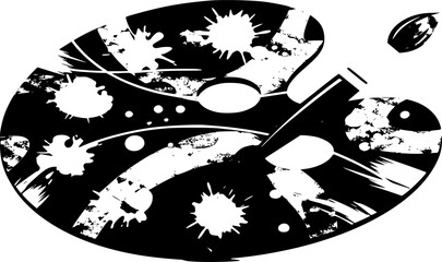 Creative Art and painting color palate icon design vector