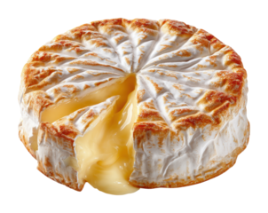 Baking process of creamy camembert cheese kitchen food warm delicious isolated on transparent background
