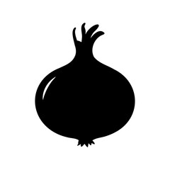 Onion silhouette vector illustration, onion icon vector 