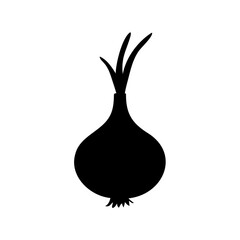 Onion silhouette vector illustration, onion icon vector 