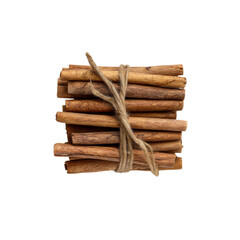 Aromatic Bundle of Cinnamon Sticks Tied with Twine