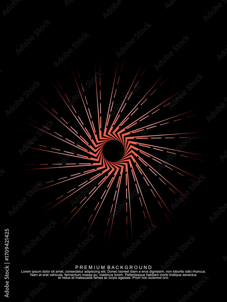 Poster music poster design background. electro sound cover template with dynamic abstract gradient circular