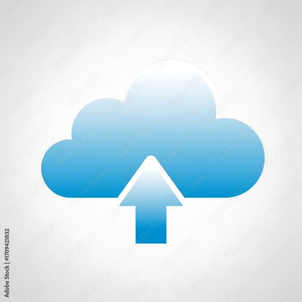 Poster cloud upload icon for web and mobile apps.