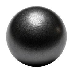 Rolling black sphere textured surface isolated on transparent background