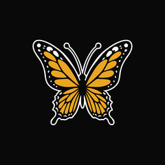 Butterfly yellow design vector art illustration