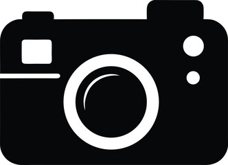 Digital Camera Silhouette Vector Illustration. DSLR Camera Silhouette - Simple Vector Icon