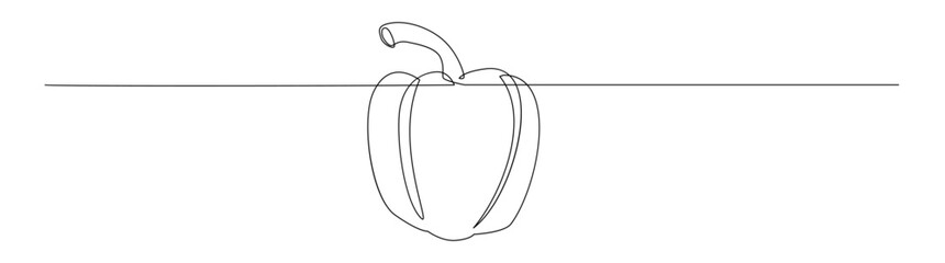 Continuous line drawing of a bell pepper
