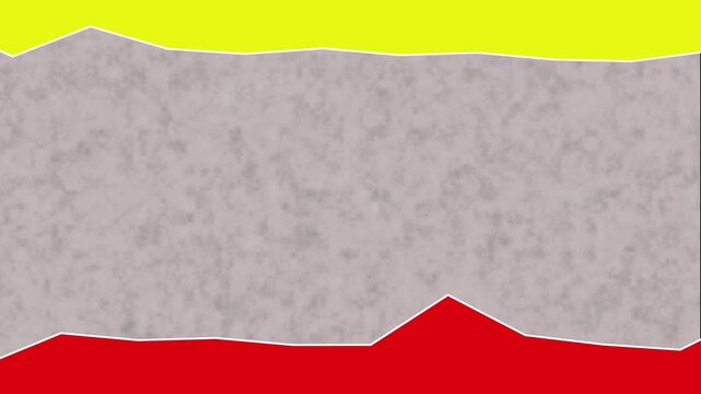 Abstract geometric background with jagged gray texture, bold red base, and vibrant yellow top design