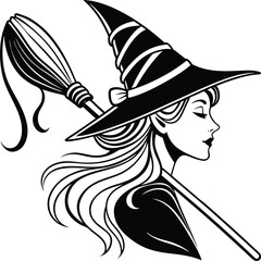 Enchanting Witch Silhouette Vector Collection with Magical Details