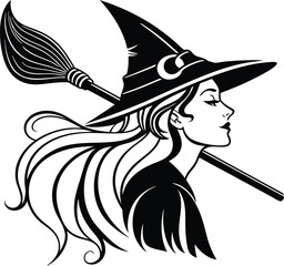 Enchanting Witch Silhouette Vector Collection with Magical Details