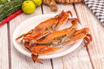 Hot fresh Boiled red crab