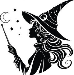 Enchanting Witch Silhouette Vector Collection with Magical Details