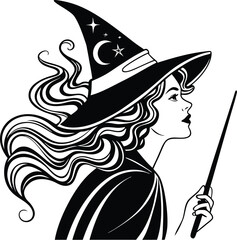 Enchanting Witch Silhouette Vector Collection with Magical Details