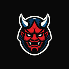 Japanese oni devil design vector art illustration