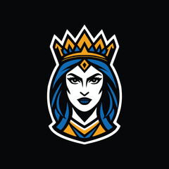 Queen crown design vector art illustration