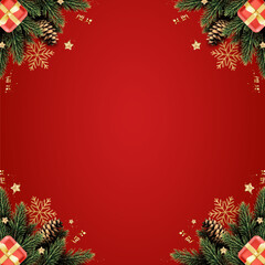 Christmas and New Year background with fir trees.	