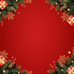 Christmas and New Year background with fir trees.	