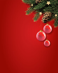 Christmas and New Year background with fir trees.	