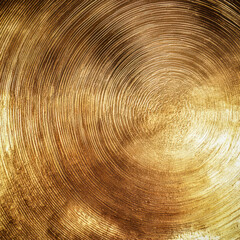 Fototapeta premium Bright gold circular embossing with smooth metallic shine and subtle texture, a premium background for modern branding.