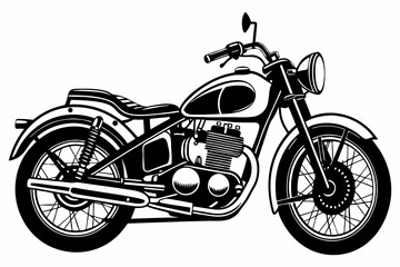 Obraz premium Classic Vintage Motorcycle Vector Illustration – Retro Bike Art Design