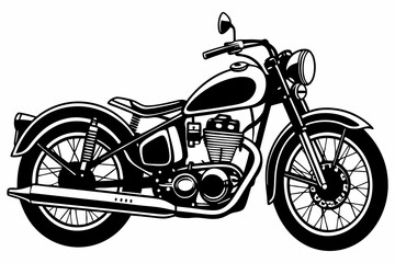 Obraz premium Classic Vintage Motorcycle Vector Illustration – Retro Bike Art Design