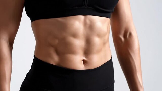 Revealing a Toned Midsection: A Focus on Core Strength and Fitness Achievements for Women