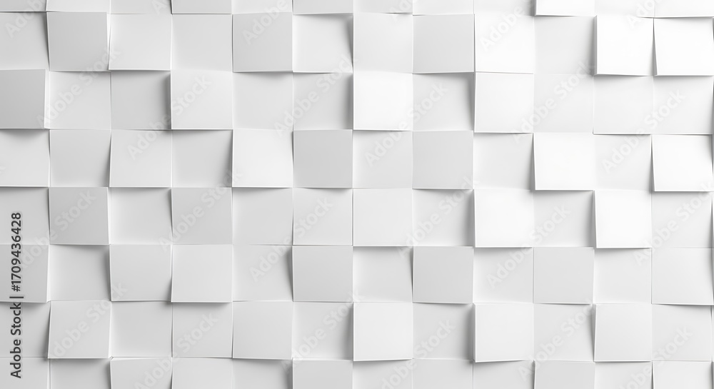 Poster white abstract 3d geometric square tile pattern background