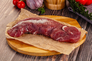 Raw pork meat tenderloin fillet
