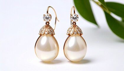 silver earrings on white 