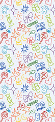 seamless pattern with colorful objects