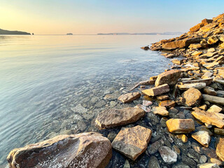 Patrokl Bay in Vladivostok on a sunny morning in November